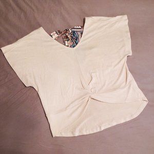 NWT Cream with Floral Tie-back Top - SIZE M